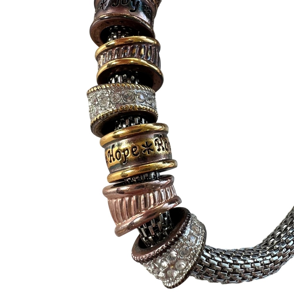Bradford Exchange Nature's Healing Touch Woven Copper Charm Bead Bracelet - Picture 2 of 9